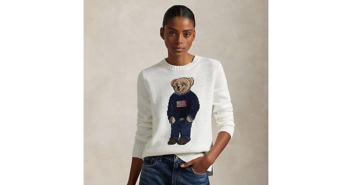 COTTON/LINEN BEAR USA PULLOVER
