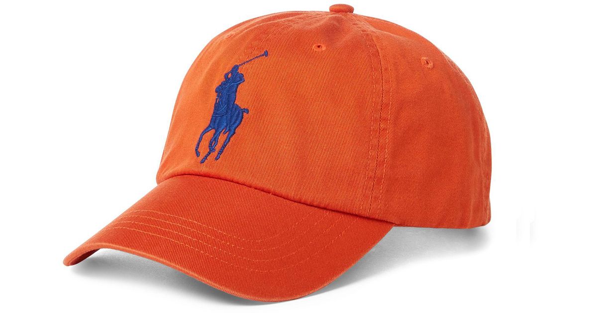 etiket maatschappij Grens Polo Ralph Lauren Big Pony Cap in Orange for Men | Lyst