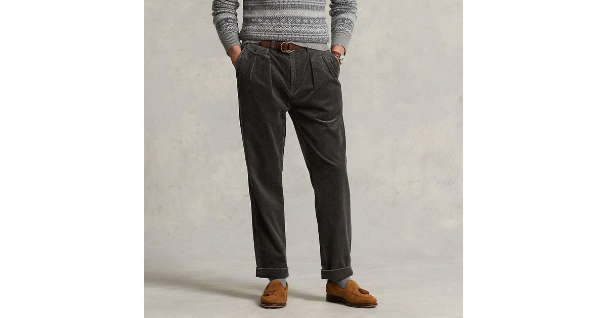 Ralph Lauren Whitman Relaxed Fit Corduroy Trouser in Black for Men Lyst