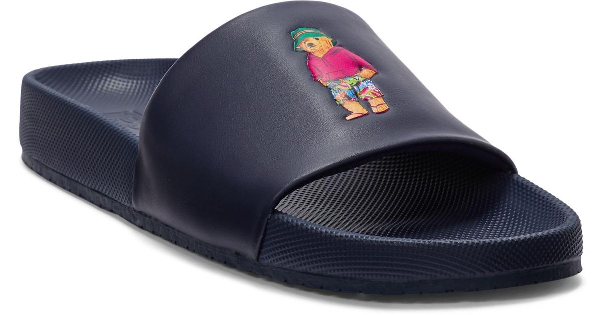Polo Ralph Lauren Cayson Polo Bear Slide in Dark Blue (Blue) for Men | Lyst