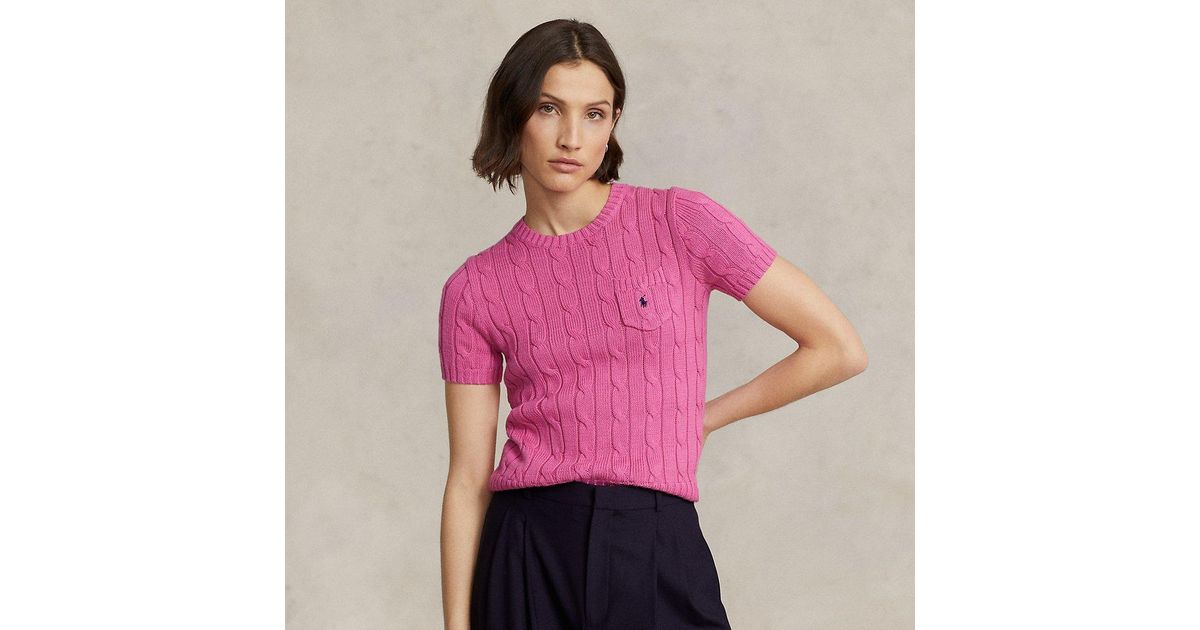 Ralph lauren cable short sleeve sweater new arrivals