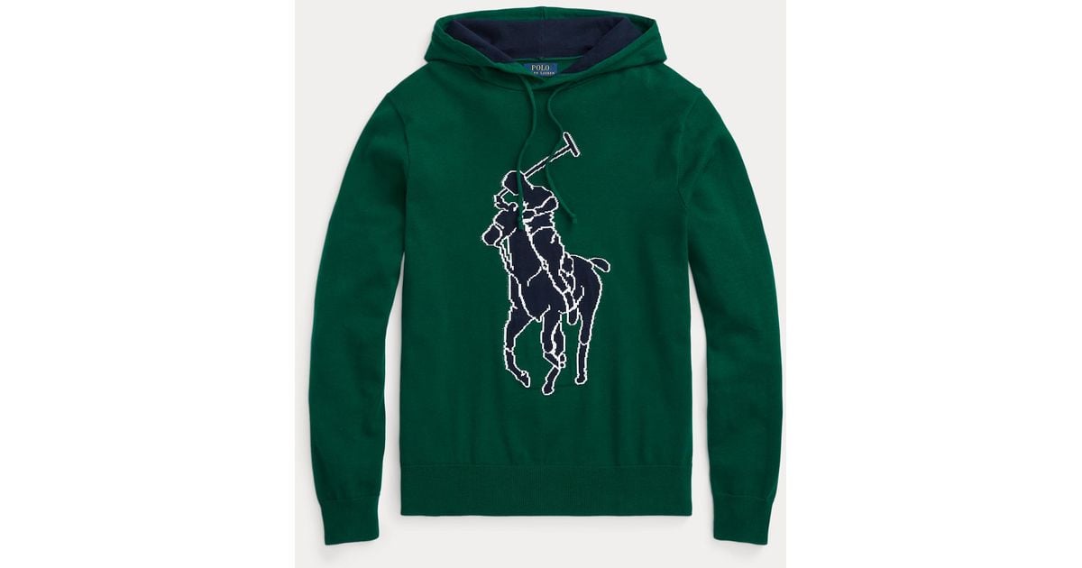 Big pony cotton hooded sweater Clearance