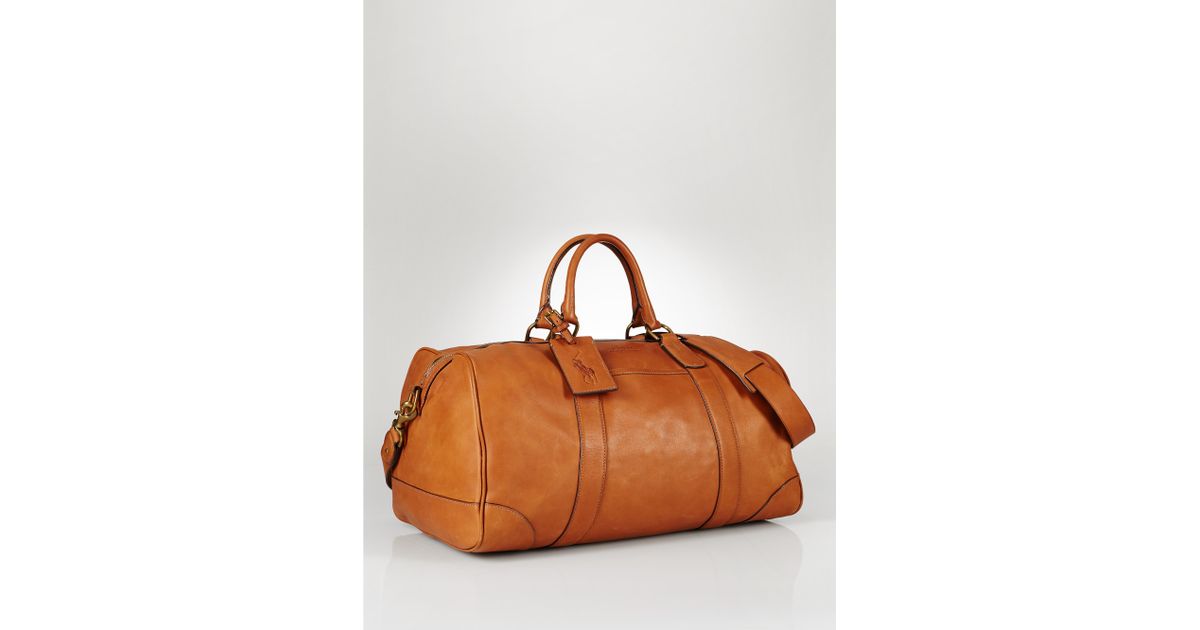Ralph Lauren Smooth Calf Leather Travel Bag in Brown | SARTALE