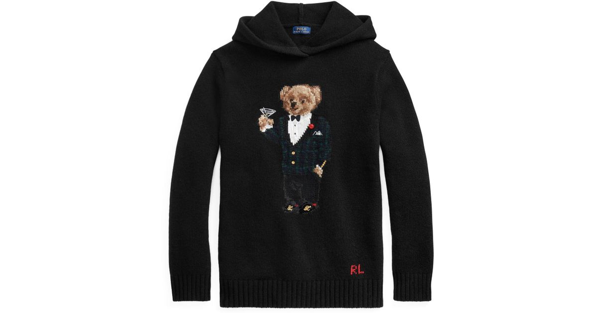 polo bear hoodie black 840c9e