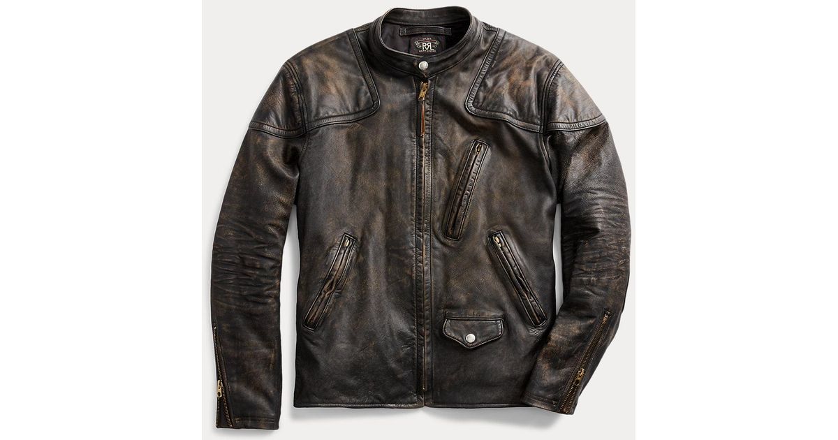 【極美品】RRL Slim Fit Leather Moto Jacket M RRL Slim Fit Leather Moto Jacket in Black for Men | Lyst UK