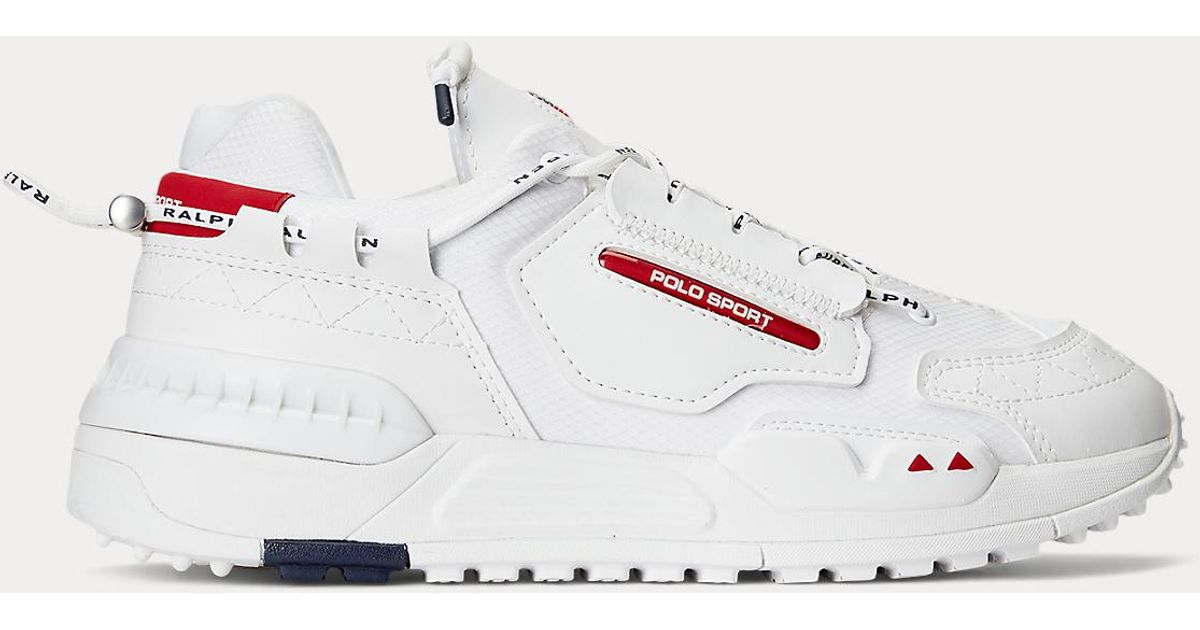 Polo Ralph Lauren Lace Ps200 Trainer in White/Navy/Red (White) for Men
