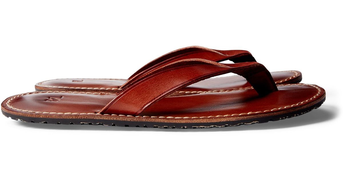 Ralph Lauren Leather Flip-flop Sandal for Men | Lyst