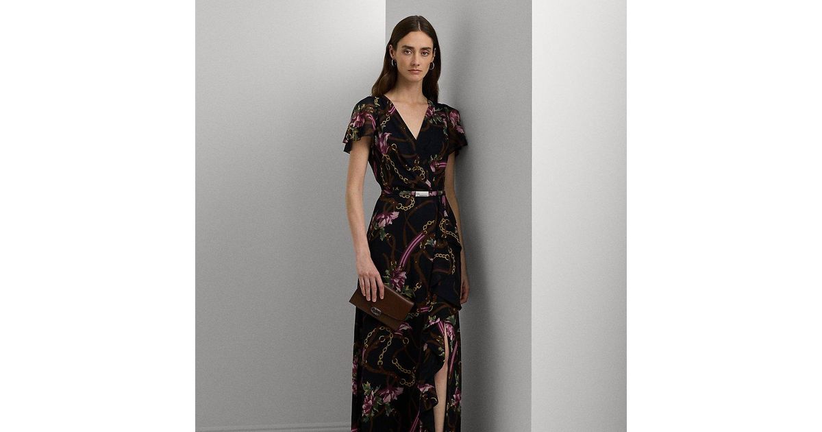 Ralph lauren flutter sleeve gown deals