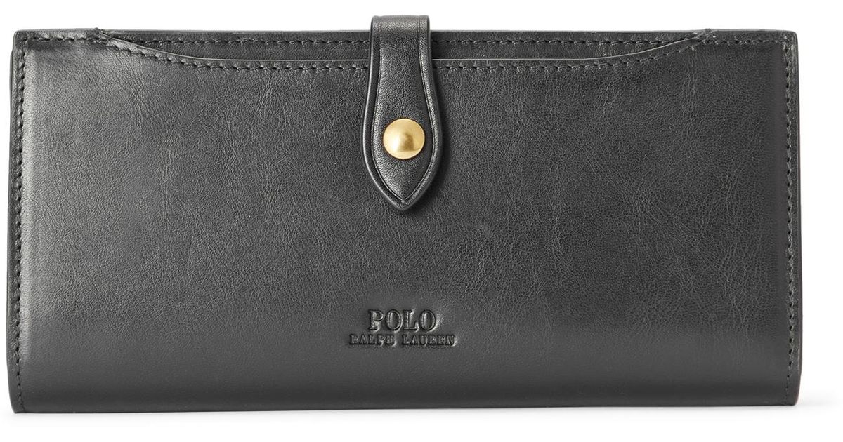 Polo Ralph Lauren Vachetta Leather Snap Wallet in Black Lyst