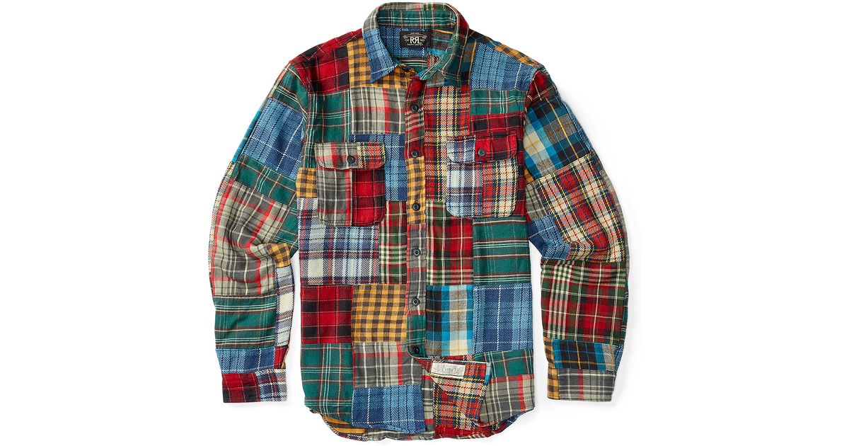 rrl patchwork shirt