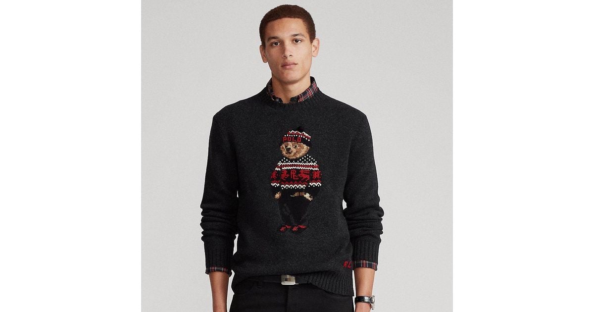 Polo Ralph Lauren Wool Lunar New Year Polo Bear Jumper in Charcoal Heather  (Gray) for Men | Lyst