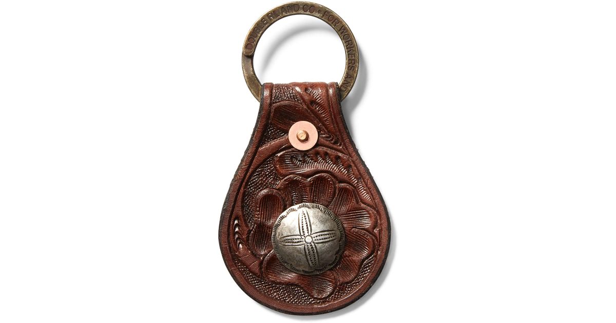 RRL Tooled Leather Concho Key Fob in Brown for Men | Lyst