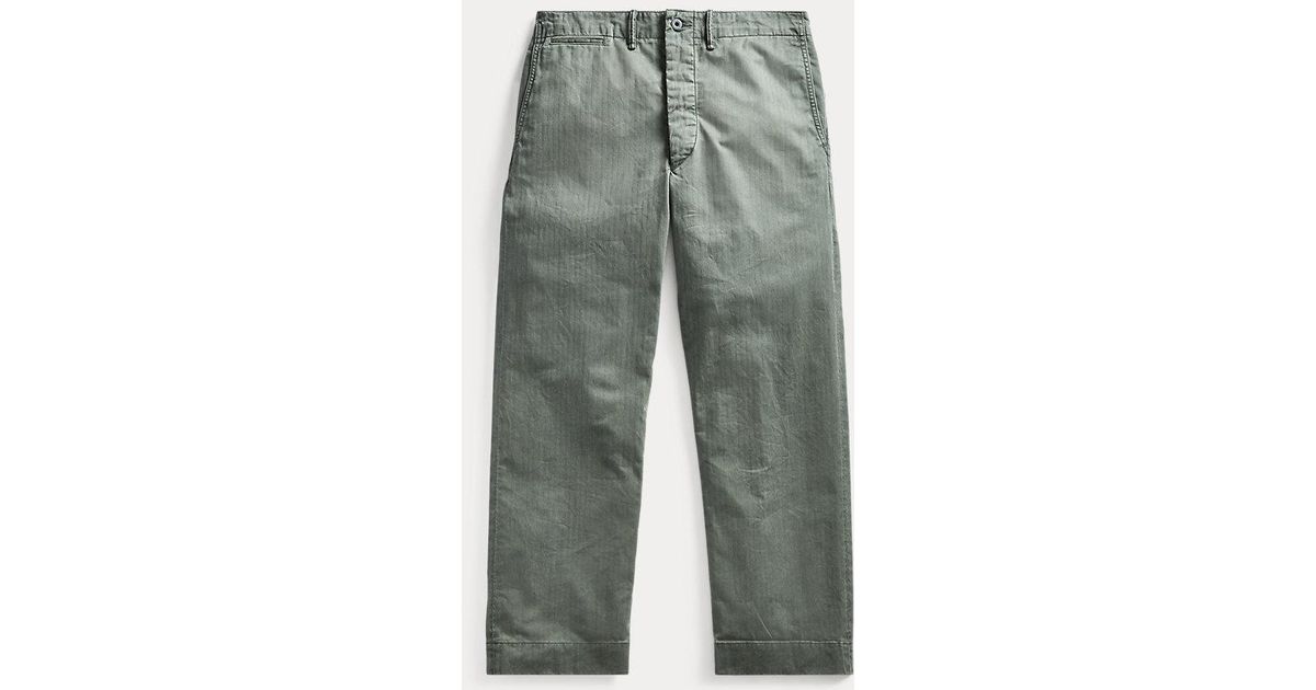 RRL Herringbone Twill Field Trouser in Grey for Men | Lyst UK