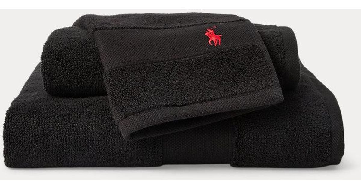 Serviette Et Tapis De Bain Polo Ralph Lauren en coloris Noir Lyst
