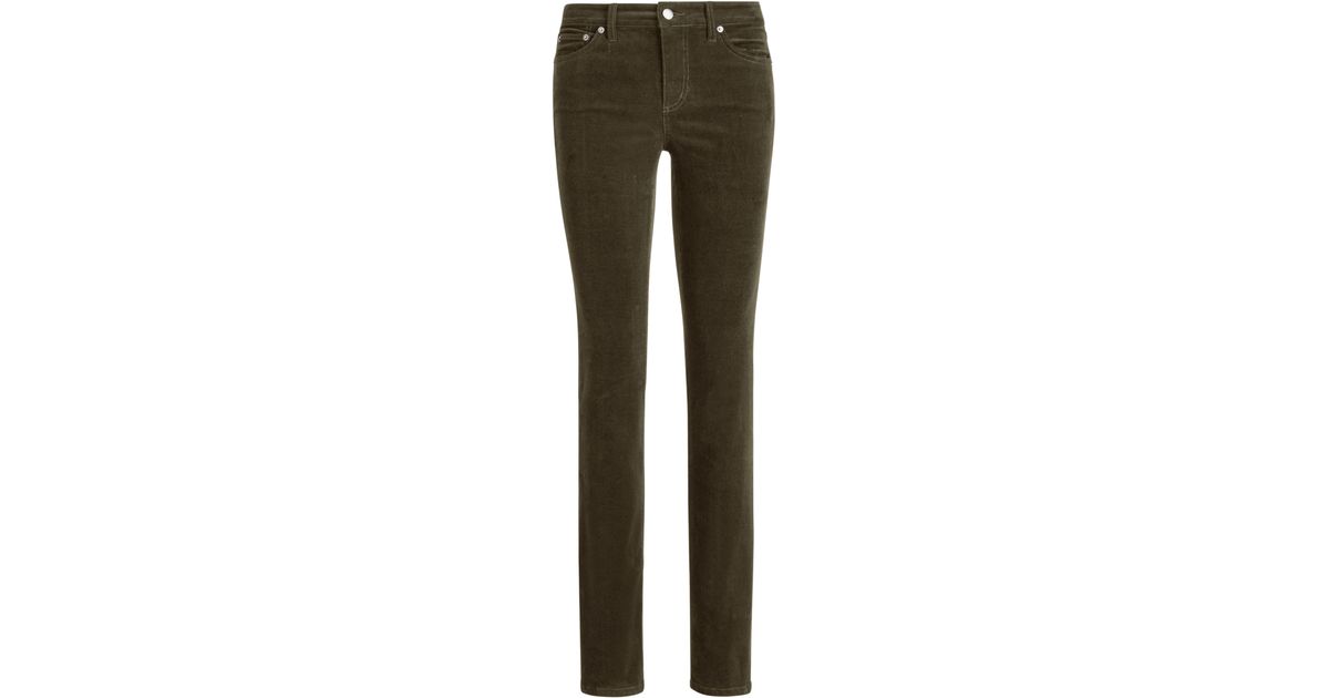 Ralph Lauren Premier Straight Corduroy Jean in Deep Forest Green (Green) | Lyst