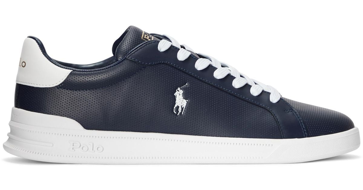 Polo Ralph Lauren Heritage Court Ii Leather Sneaker in Blue for Men Lyst Polo Ralph Lauren Heritage Court Ii Leather Sneaker in Blue for Men Lyst