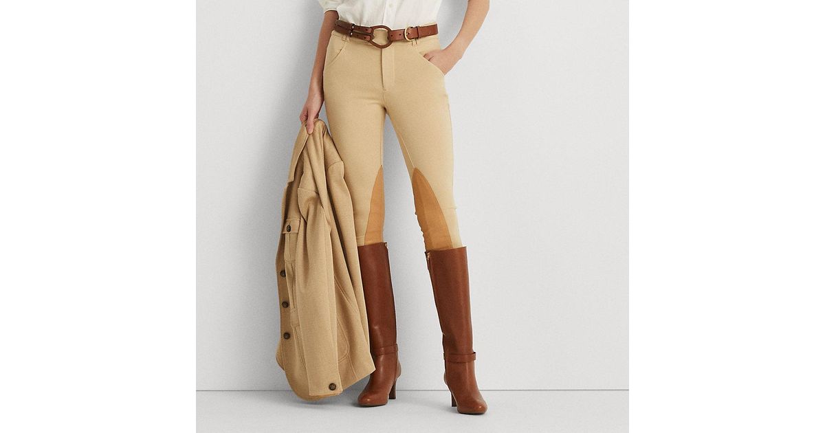 Lauren by Ralph Lauren Ralph Lauren Ponte Riding Pant in Brown Lyst