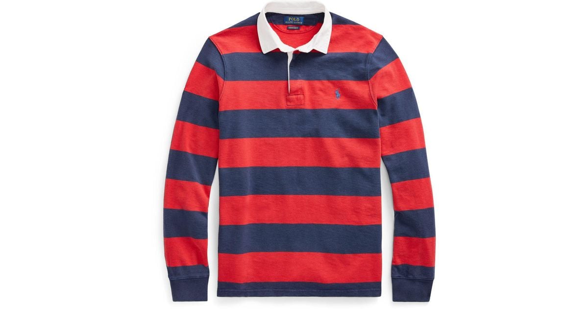 Polo Ralph Lauren Rubber The Iconic Rugby Shirt in Red for Men | Lyst UK