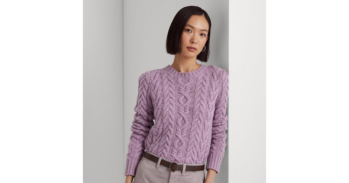 Lauren by Ralph Lauren Ralph Lauren Aran-knit Wool-cashmere Sweater in ...