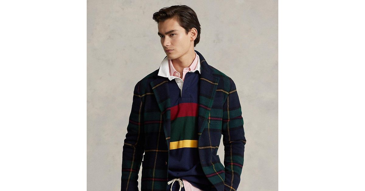 Polo Ralph Lauren Plaid Woolblend Flannel Sport Coat in Blue for Men