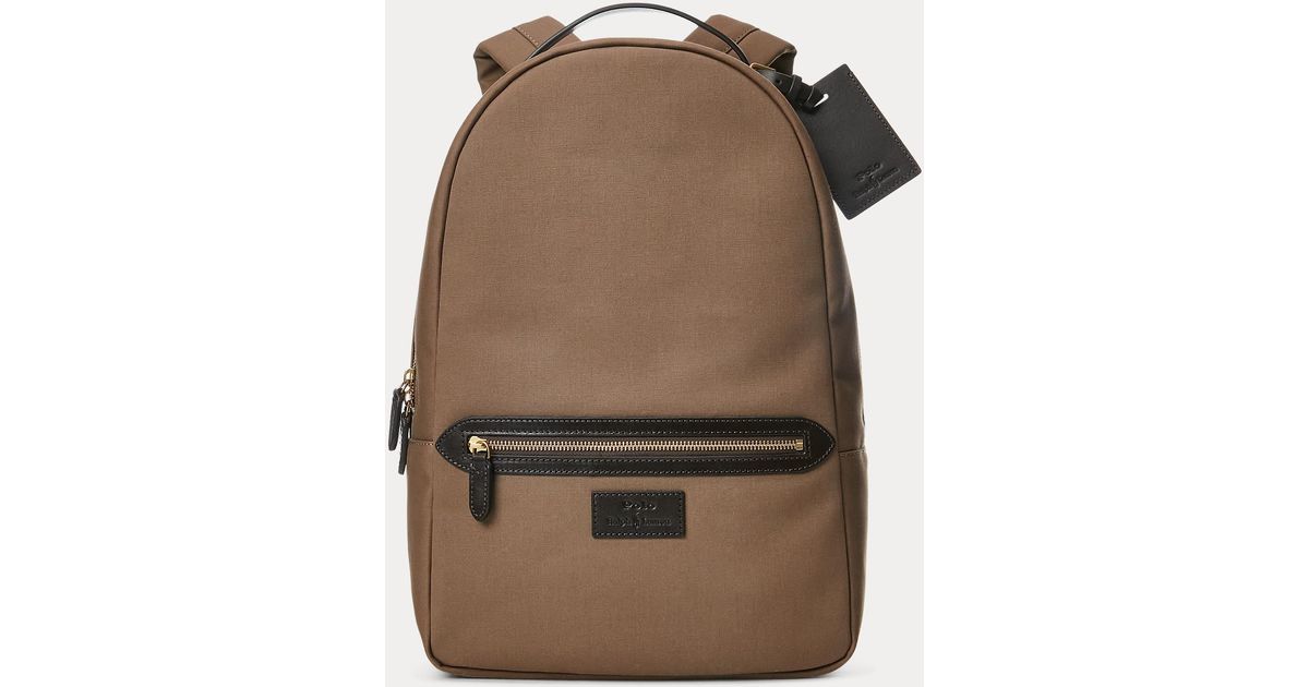 Ralph Lauren Leathertrim Canvas Backpack in Brown for Men Lyst UK