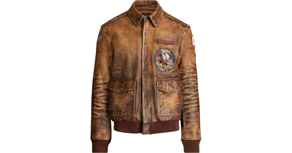 polo leather bomber jacket