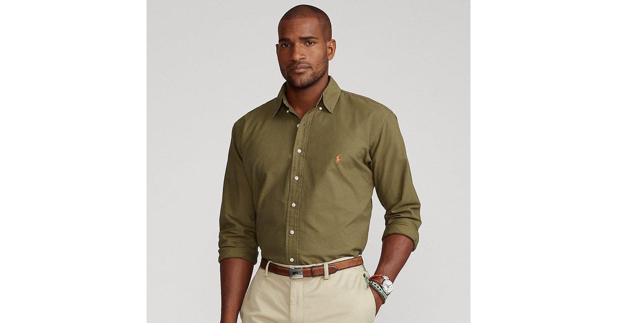 Ralph Lauren Ralph Lauren Garment-dyed Oxford Shirt in Green for Men - Lyst
