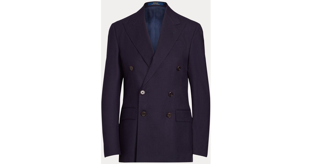 Blazer en laine chamoisée Polo Laines Polo Ralph Lauren pour homme en coloris Bleu Homme Vêtements Manteaux Manteaux courts 