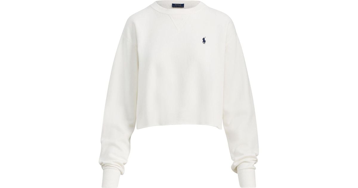 jern glans brud Polo Ralph Lauren Cropped Fleece Sweatshirt | Lyst