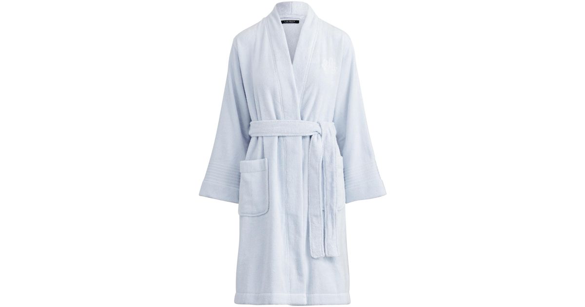 Ralph Lauren Cotton Terry Cloth Robe in Blue Lyst