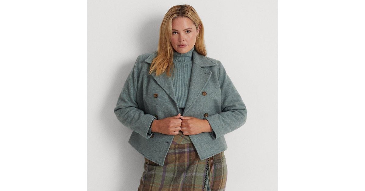 lauren ralph lauren double breasted herringbone wool jacket
