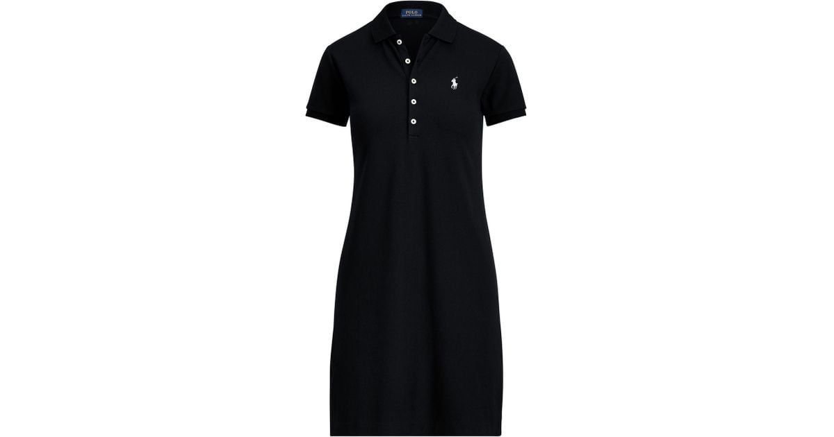 stretch mesh polo dress