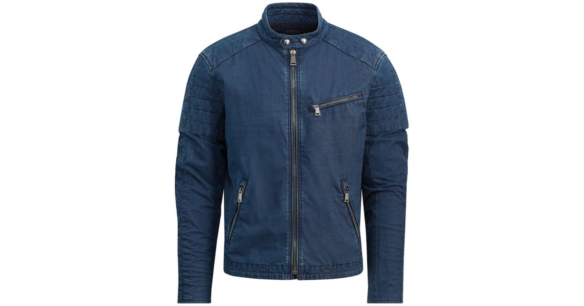 denim cafe racer jacket