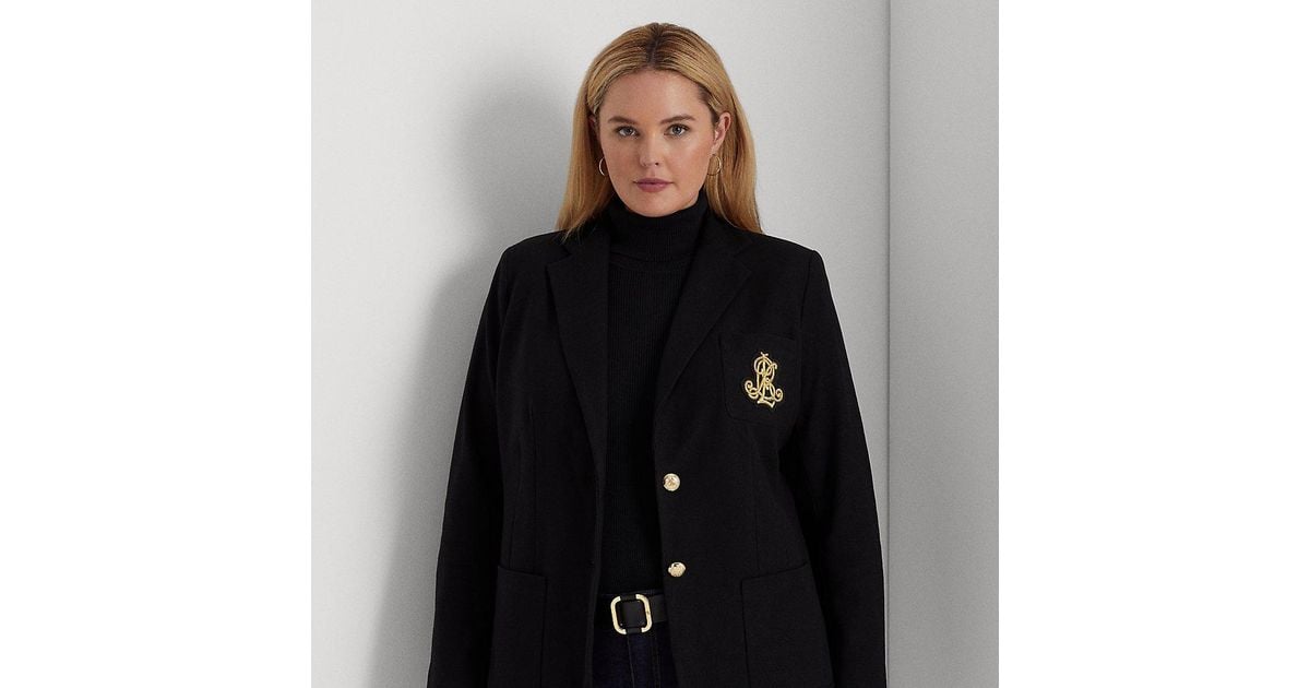 ralph lauren patch jacquard blazer
