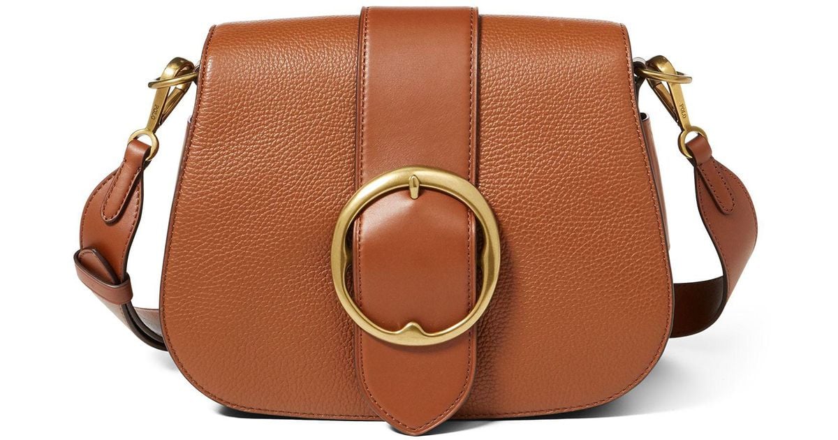 Polo Ralph Lauren Leather Large Belt Saddle Bag in Brown Lyst