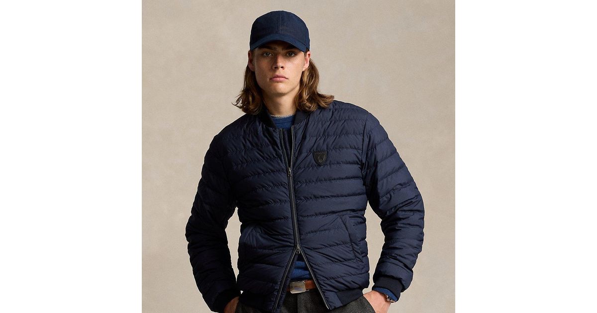 Chaqueta Ralph Lauren Baseball Con Plumón Azul Marino Con Capucha