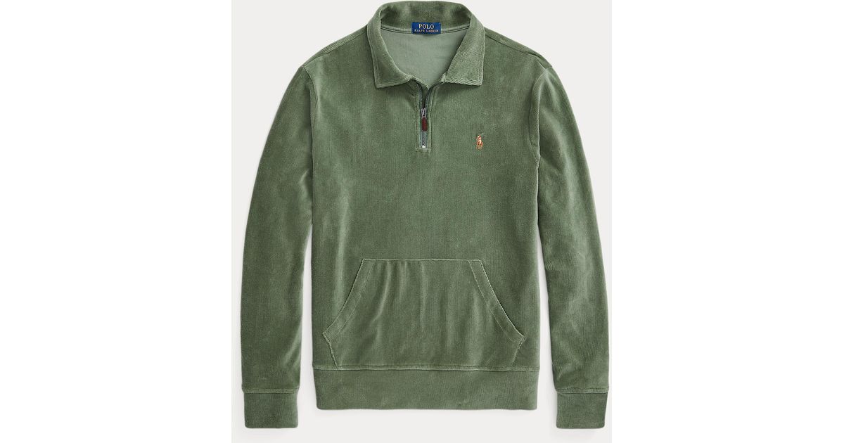 Pull demi-zippé en maille de velours côtelé Polo Ralph Lauren pour