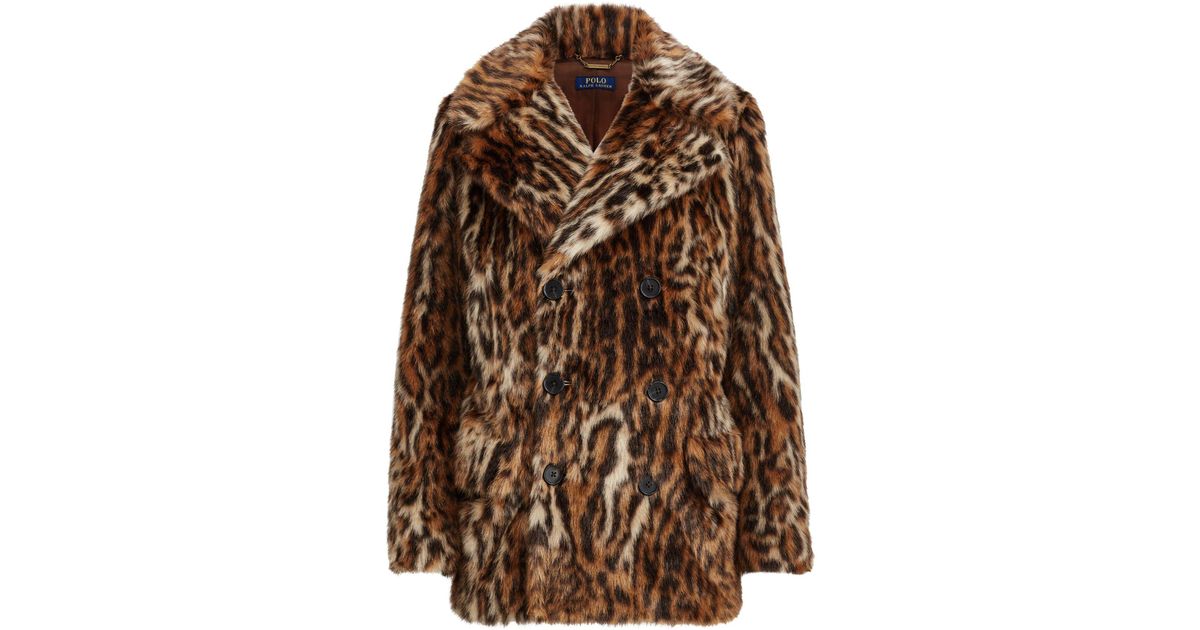 polo ralph lauren leopard coat