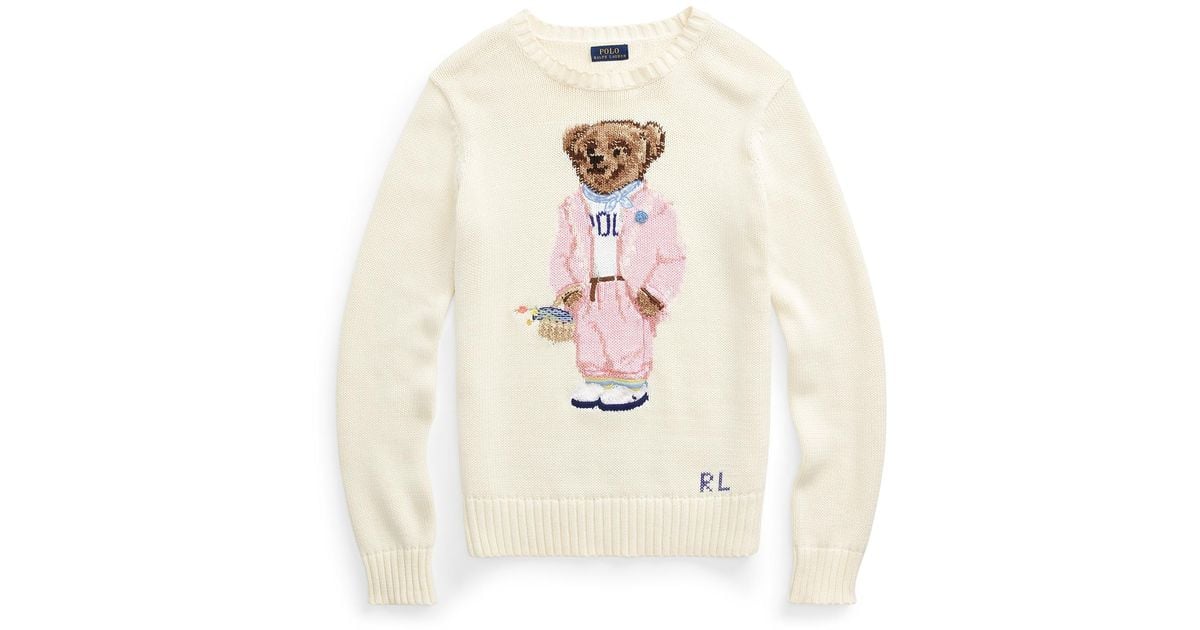 Ralph Lauren Kids bear-print cotton sweatshirt - Pink