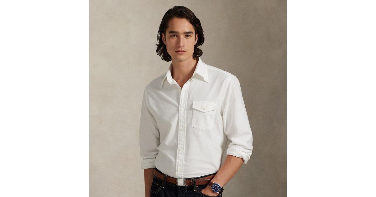 Ralph Lauren Classic Fit Oxford Shirt in White for Men | Lyst