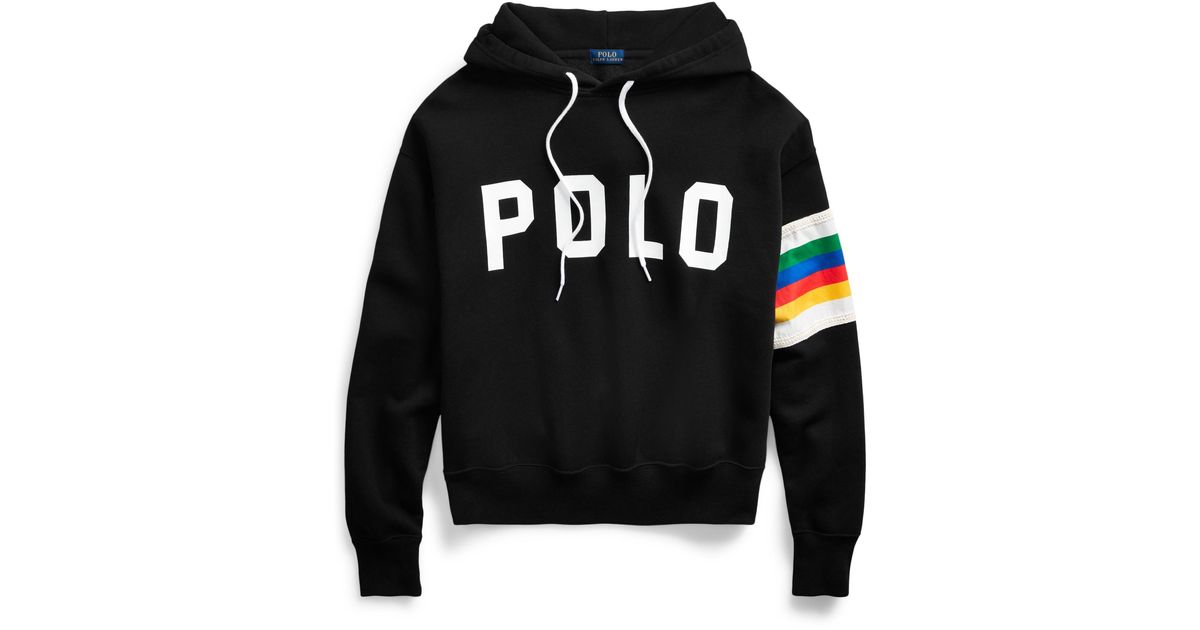 polo ralph lauren fleece rainbow trim sweatshirt