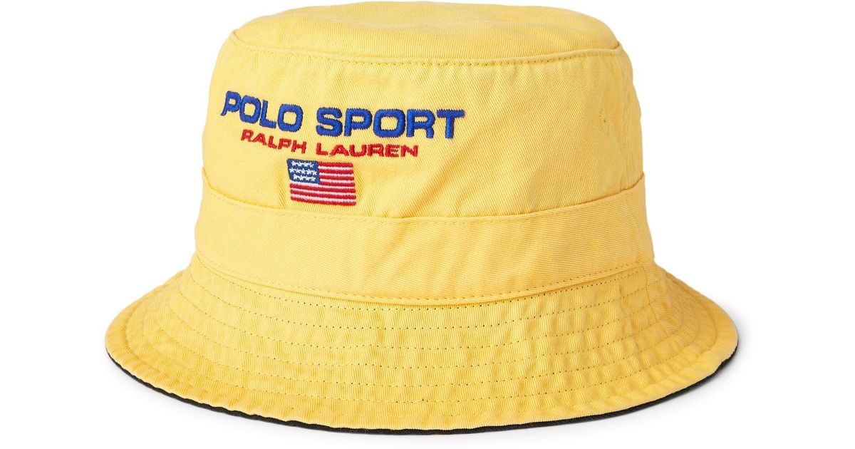Ralph Lauren Polo Sport Chino Bucket Hat in Yellow for Men