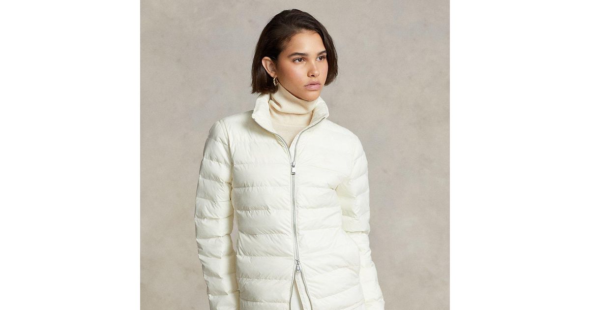 Ralph Lauren Packable Quilted Taffeta Jacket in White Lyst