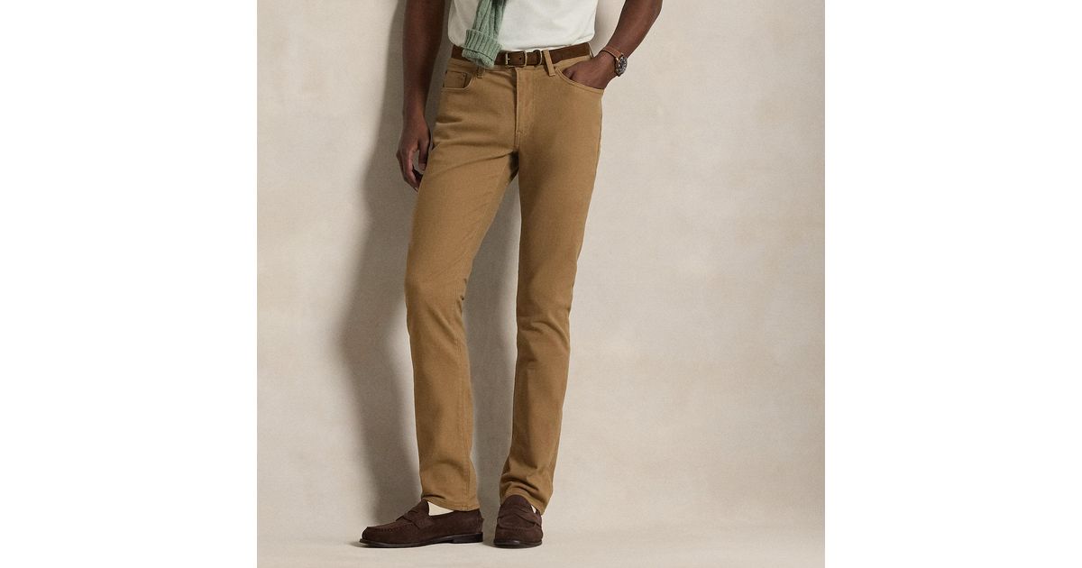 Polo Ralph Lauren Varick Slim Straight Twill Trouser in Brown for Men ...