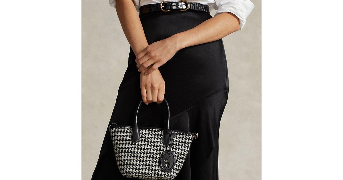 Polo Ralph Lauren Houndstooth Mini Bellport Tote | Lyst