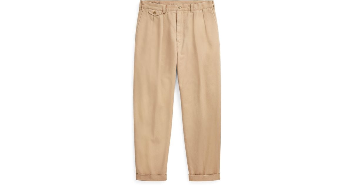 relaxed fit pleated chino