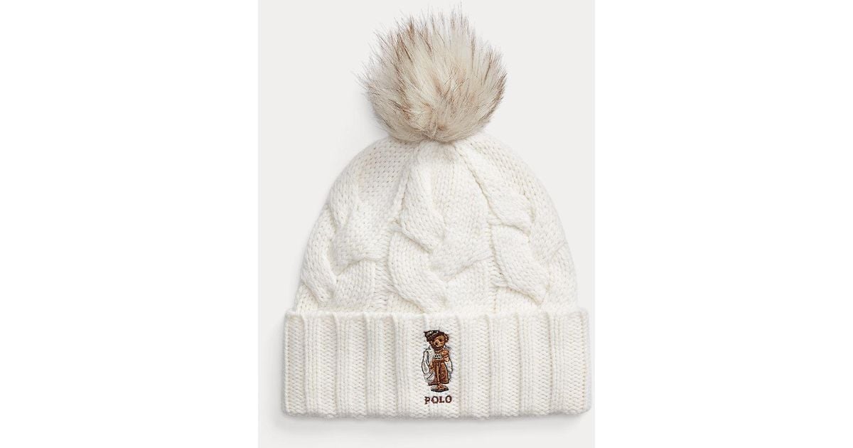 Baseball Cap Pakistan Polo Bear Knit Hat Polo Bear Cable-Knit Pom - Main Image