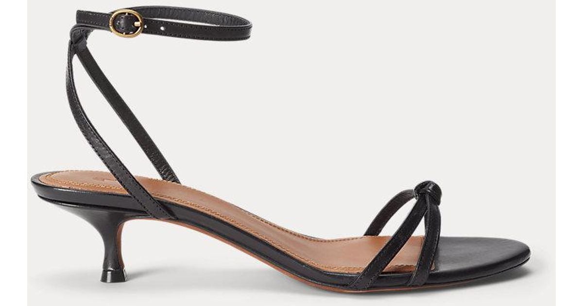 【大注目】POLO RALPH LAUREN ★ Leather Kitten-Heel Sandal Leather Kitten-Heel Sandal