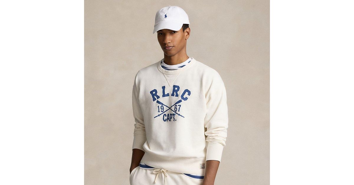 Ralph Lauren Vintage Fit Fleece Graphic Sweatshirt in White for Men Lyst UK