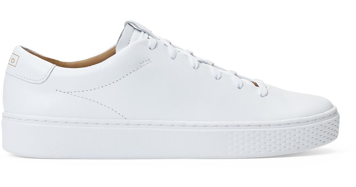 Ralph Lauren Court 125 Leather Sneaker in White | Lyst UK